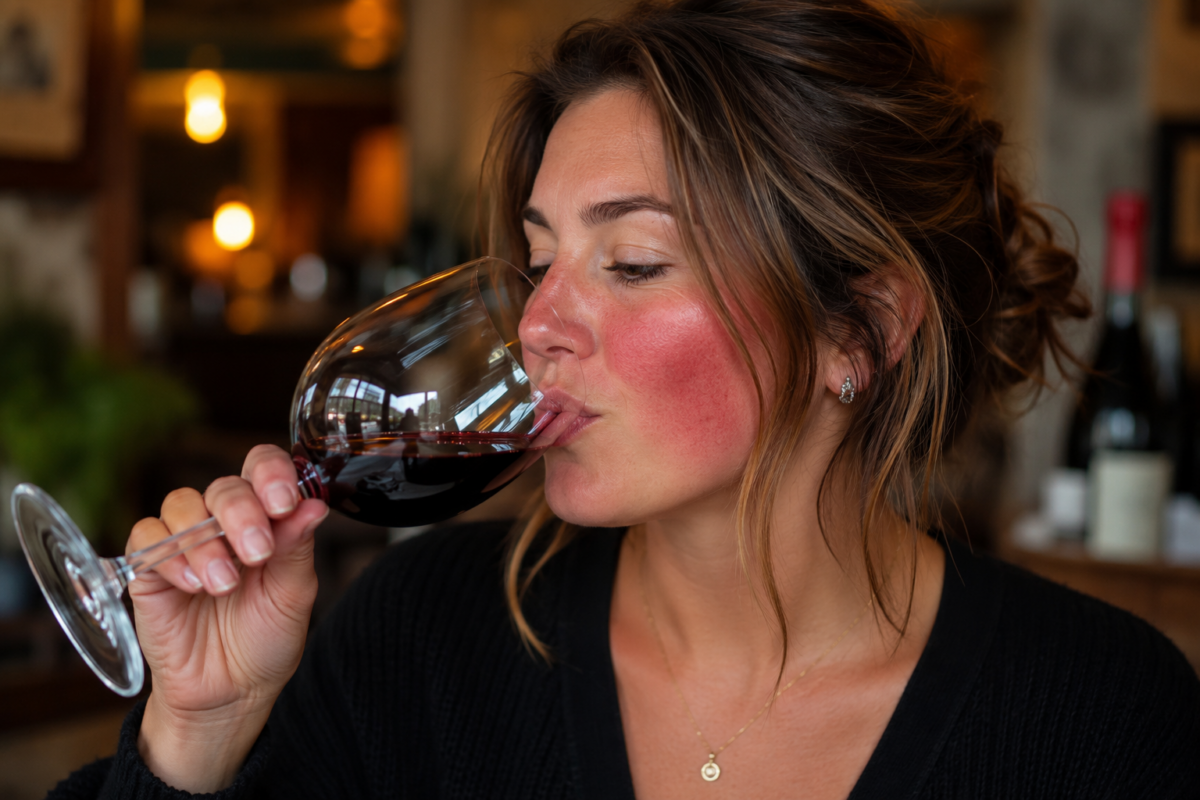 Reaction to histamine in Red Wine