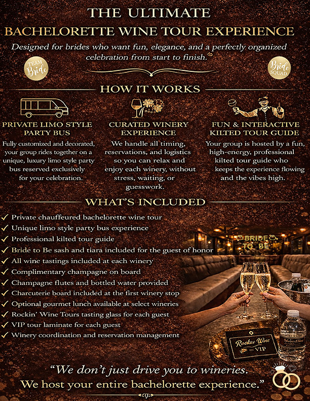 Bachelorette Wine Tour Package Detals Temecula