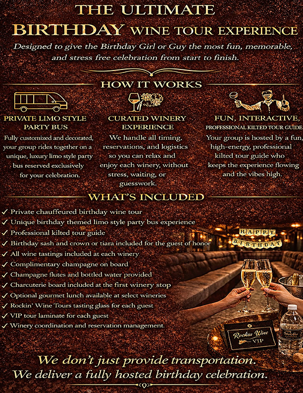 Temecula Birthday Wine Tours Packag Details